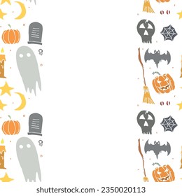 Halloween frame. Doodle Halloween background with place for text