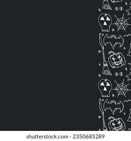 Halloween frame. Doodle Halloween background with place for text