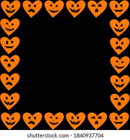 Halloween frame with face heart 