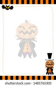 Halloween frame with Ghost pumpkin - eps10 vector 