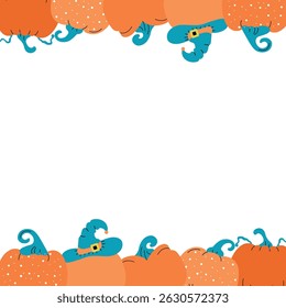 Halloween frame isolated vector illustration on the white background.