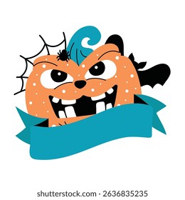 Halloween frame isolated vector illustration on the white background.