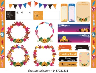 Halloween frame & label design set