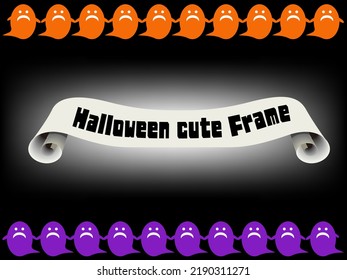 Halloween frame with lots of ghosts on black background