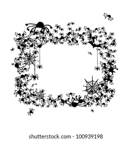 Halloween frame made from spiders and bats