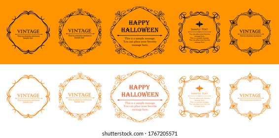 Halloween frame material, October, antique decoration, vintage pattern, plant ivy