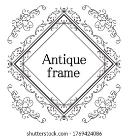Halloween frame material, October, antique decoration, vintage pattern, plant ivy