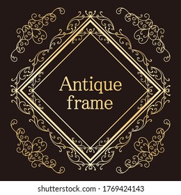 Halloween frame material, October, antique decoration, vintage pattern, plant ivy