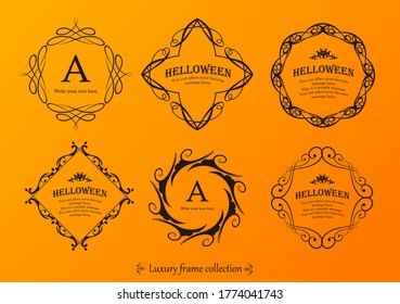 Halloween-Rahmenmaterial, Oktober, antike Dekoration, Vintage-Muster, Pflanzeneim