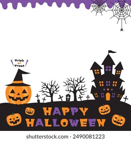 Halloween frame message card greeting