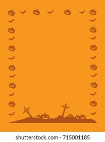 Halloween frame with orange background