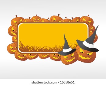 quadro de halloween com abóbora no fundo