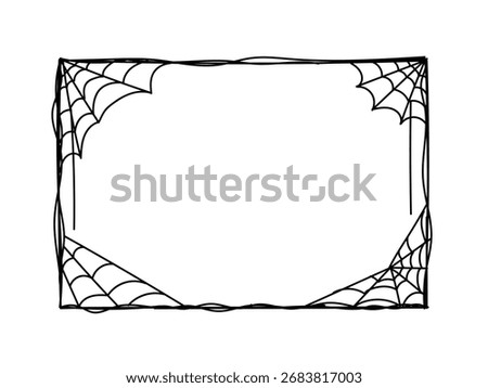 Halloween frame, spider web frame vector illustration
