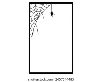 Halloween Frame Spider Webs Background