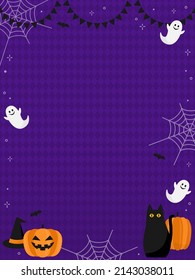 Halloween frame template with cute ghosts
