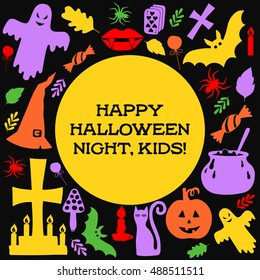 Halloween frame for text for flyer party invitation or greeting card