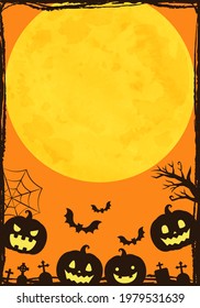 Halloween frame vector illustration background