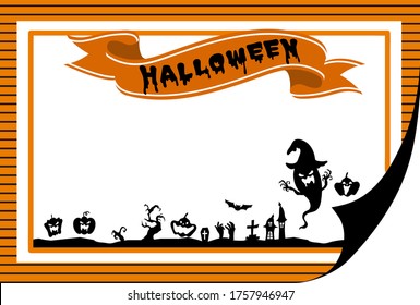 Halloween frame vector illustration material