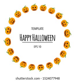 Halloween frame for your text with traditional attributes. Cartoon style. Vector illustration