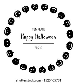 Halloween frame for your text with traditional attributes. Cartoon style. Vector illustration