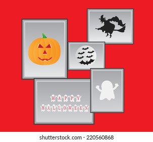 Halloween frames with pictures.Stock vector.