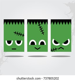 Halloween Frank flat style design illustration, trendy and cute cartoon