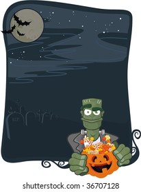 halloween frankenstein and candy