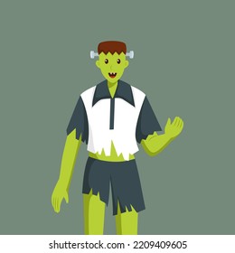 Halloween Frankenstein Character Design Illustration