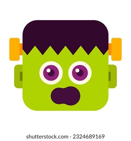 Halloween frankenstein flat icon. vector illustration.