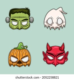 Halloween Frankenstein, Ghost, Calabaza y máscaras del diablo