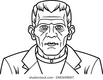 Halloween Frankenstein icon. Line Icon. Editable Stroke.