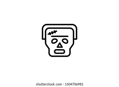 Halloween Frankenstein monster vector icon simple design