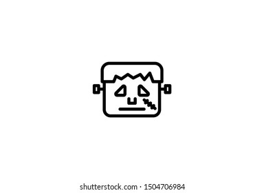 Halloween Frankenstein monster vector icon simple design