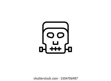 Halloween Frankenstein monster vector icon simple design