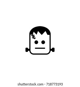 Halloween Frankenstein monster vector icon simple