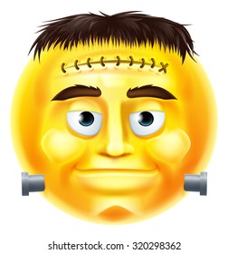 A Halloween Frankenstein style monster emoji emoticon