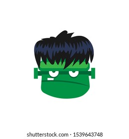 Halloween Frankenstein vector head icon