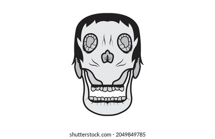 Halloween Frankensteins Zombie Skull Design Illustration svg