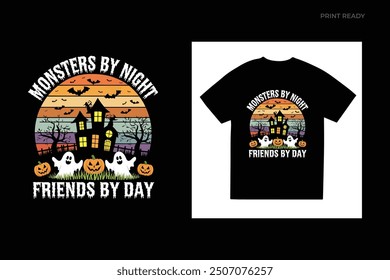 Halloween friends squad t shirt design