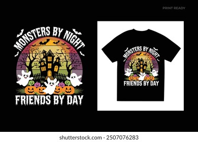 Halloween friends squad t shirt design