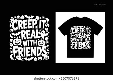 Halloween friends squad t shirt design