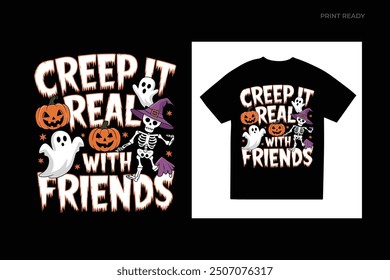 Halloween friends squad t shirt design