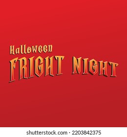 Halloween Fright Night Party Text Banner. Text isolated. Halloween. Vector illustration.