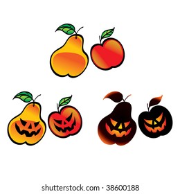 Halloween Fruits - pear and apple