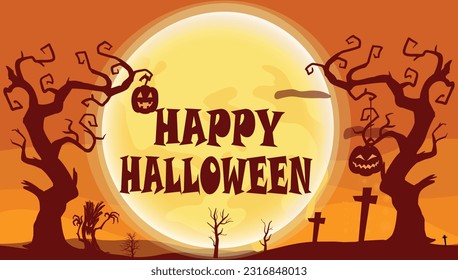 Halloween full moon background eps vector