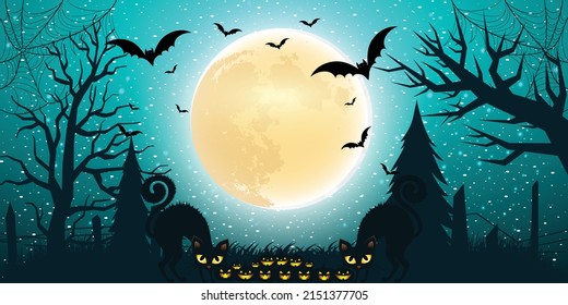 Halloween fondo luna llena con luz degradada