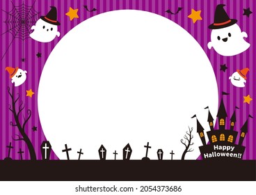 Halloween full moon and ghost frame