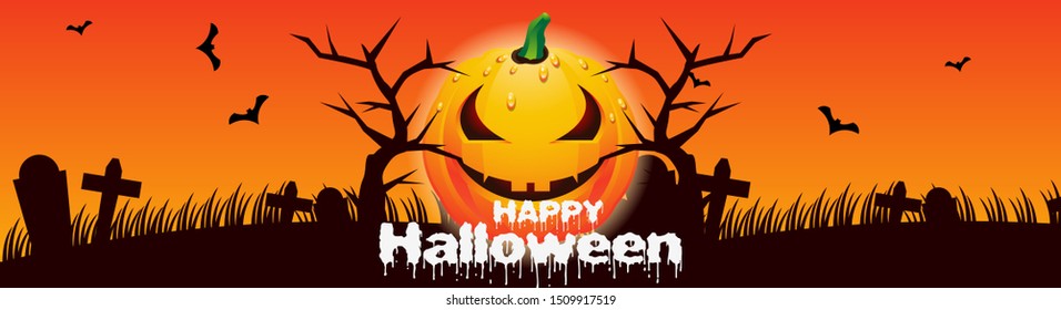 Halloween Fullmoon background template design vector for banner, invitations, greeting cards and backgrounds. Vector illustration.