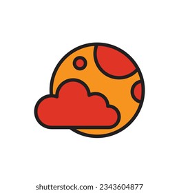 Halloween Fullmoon Icon Vector Illustration