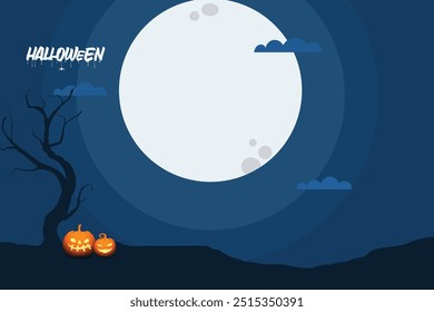 Halloween funny background silhouette  illustration.